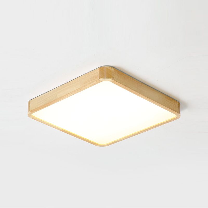 Plafonnier LED encastré en bois, luminaire de plafond simple pour chambre à coucher