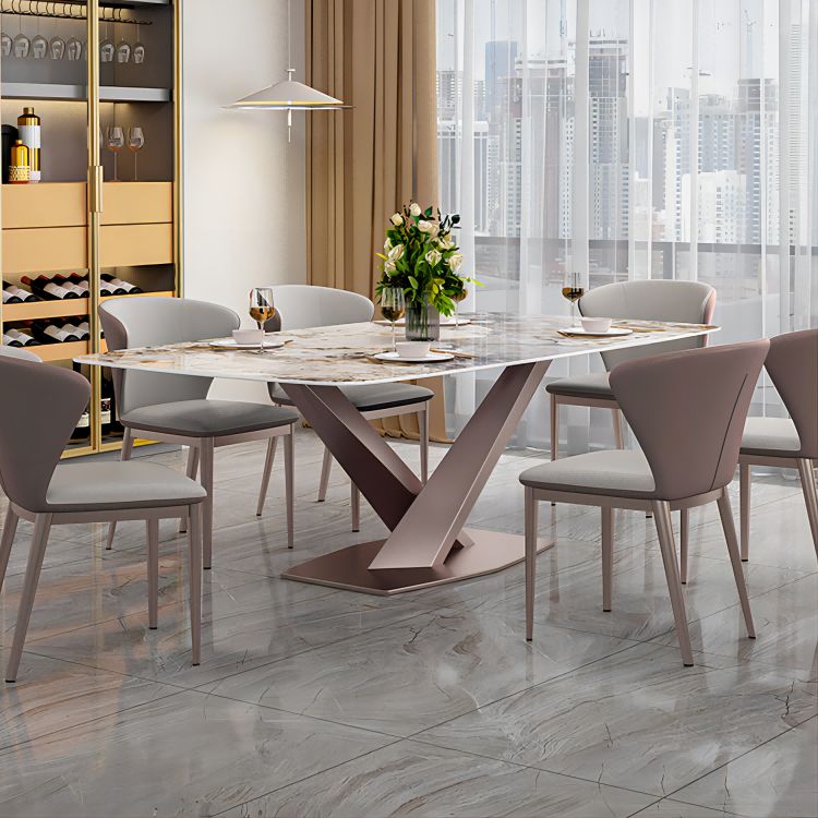 Dining Room Dinner Table Contemporary Dining Table with Pedestal Base