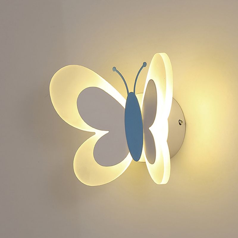 Contemporary Butterfly Wall Lamp Metal 1 Light Sconce Lights