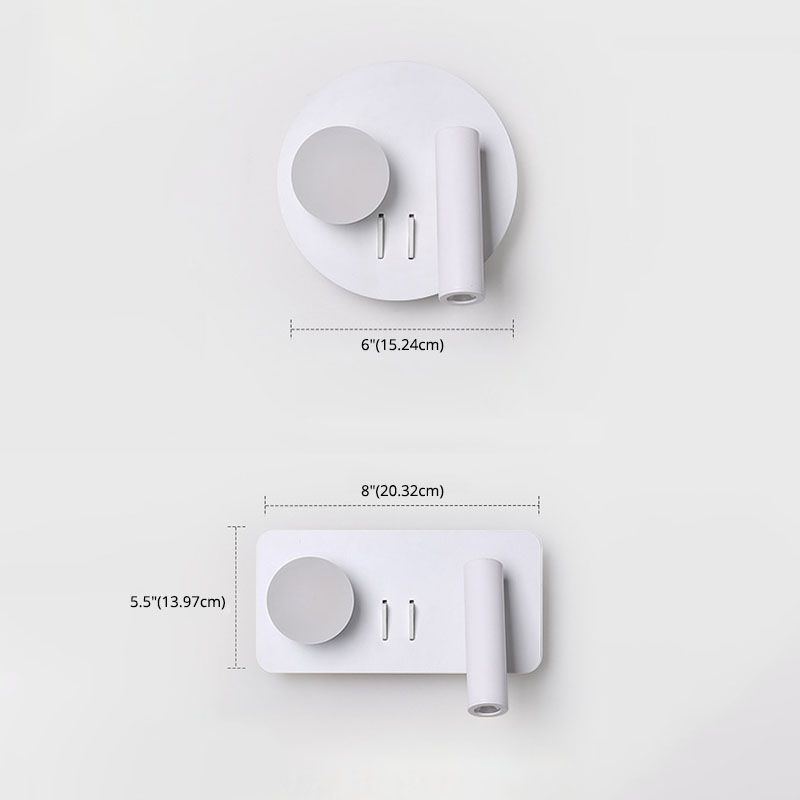 1-Light Minimalisme Acrylique Murce Murce Lampe légère murale blanche pour chambre à coucher