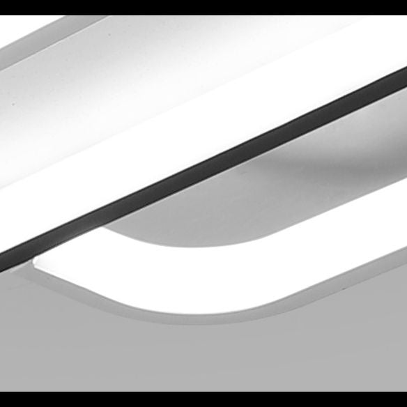 Minimalist Squared Ceiling Light Fixture Acrylic LED Bedroom Close to Ceiling Lamp in Black-White