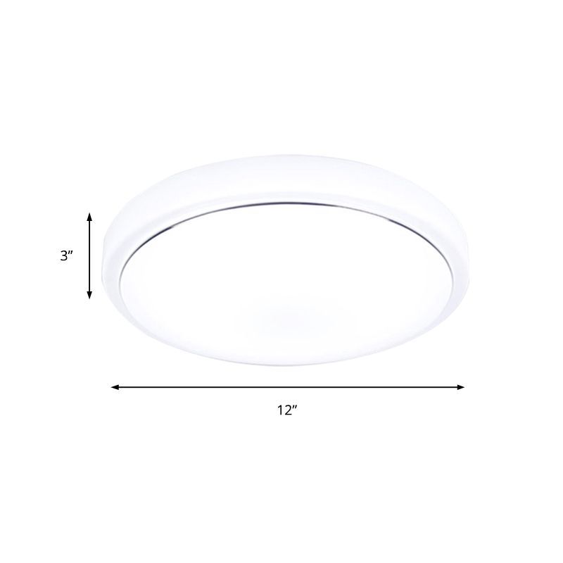 Goud/Zilver Drum Plafondinbouw Eenvoudige Metalen LED Inbouwlamp met Acryl Schaduw voor Gang in Warm/Wit, 7,5"/9"/12" Dia