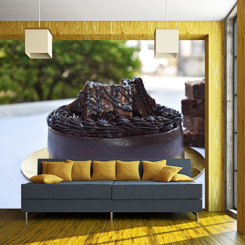 Chocolate Dessert Mural Modern Style Wall Covering for Dessert Shop Baking Shop