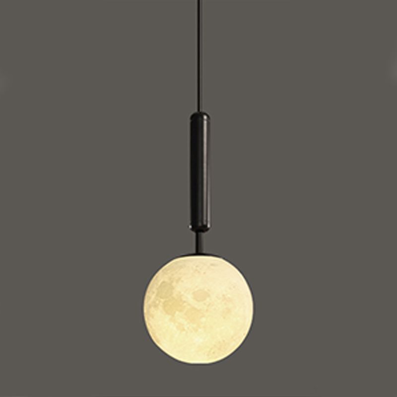 Modern Style Spherical Shade Hanging Light Plastic 1 Light Pendant Lamp for Bedside