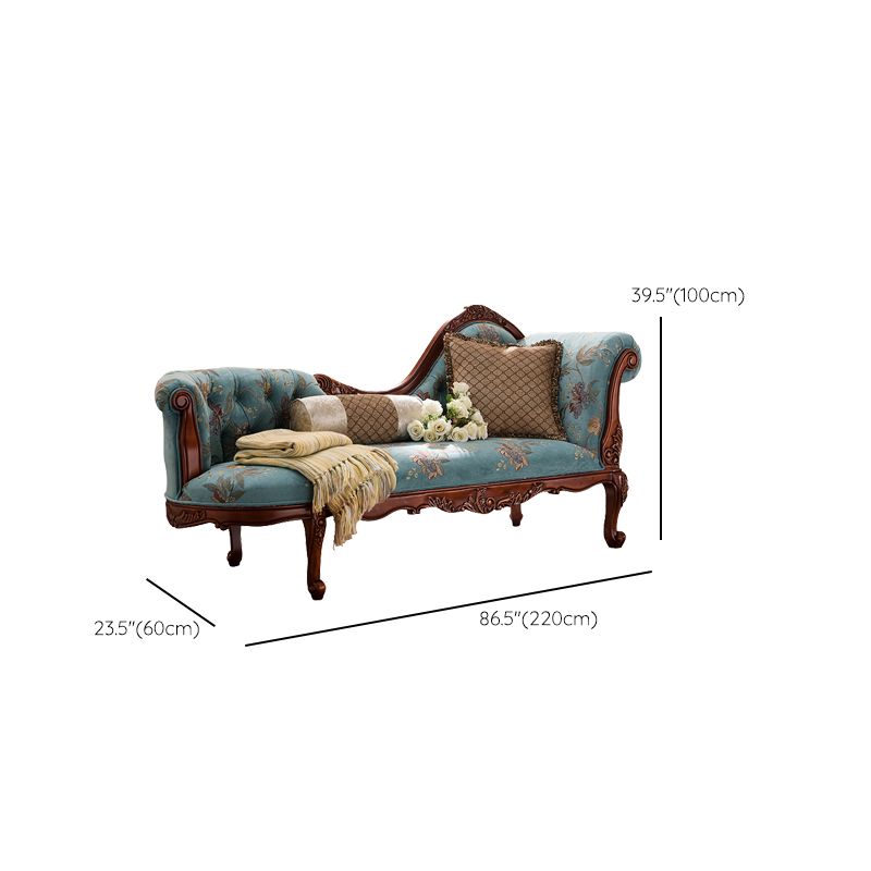 Upholstered Chaise Lounge Couch One Armed Lounge Solid Wood Chair
