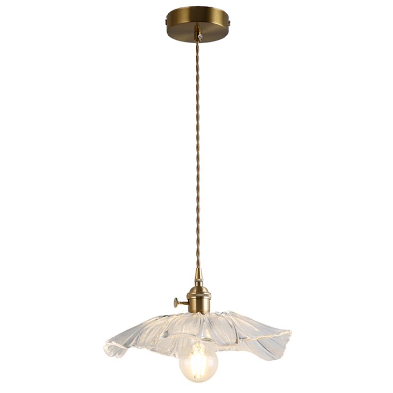 Flower Shape Shade Ceiling Pendant Lamp Vintage Industrial Clear Glass Hanging Light