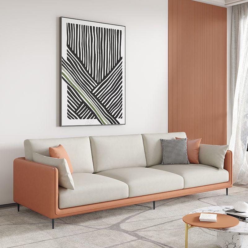 Sofa standard du bras de smoking en faux cuir contemporain avec oreillers de boîtier