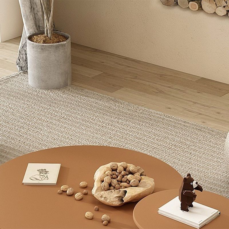 Wooden 4 Legs Coffee Table Round Minimalist Coffee Table for Living Room