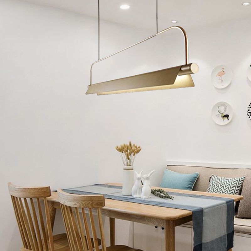 Single Modernism Golden Ceiling Light Metallic Kitchen Island Lighting for Foyer