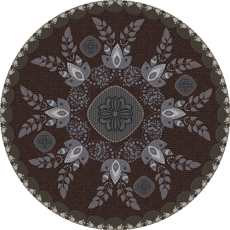 Moroccan Living Room Rug Multi-Color Flower Rug Polyester Machine Washable Stain Resistant Non-Slip Backing Area Carpet