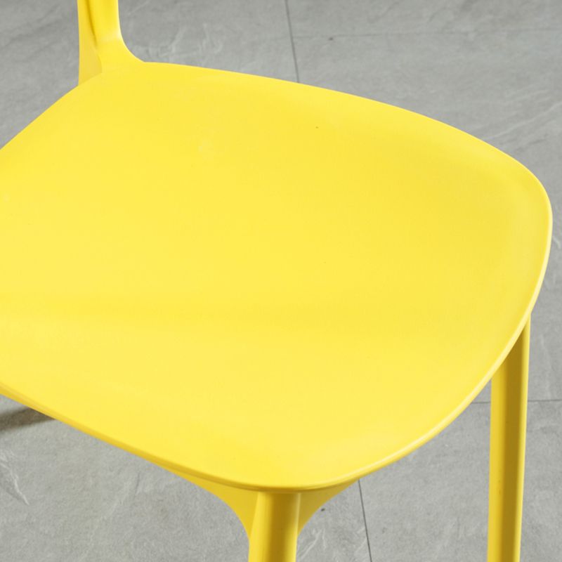 Plastic Contemporary Armless Chair Open Back Kitchen Room Chair
