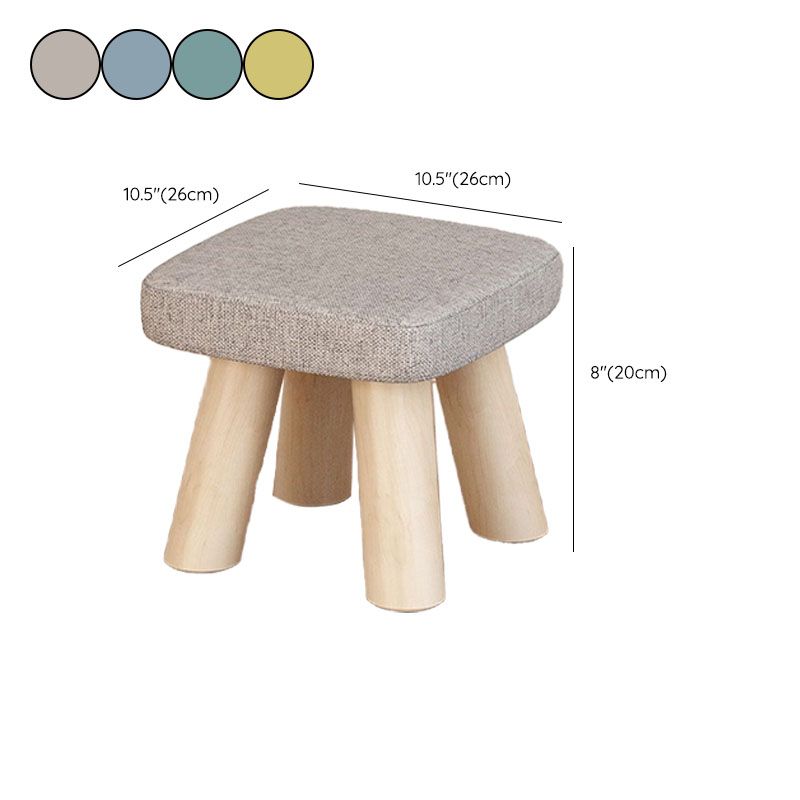 Modern Ottoman Cotton Fade Resistant Detachable Seat Cover Solid Color Square Ottoman