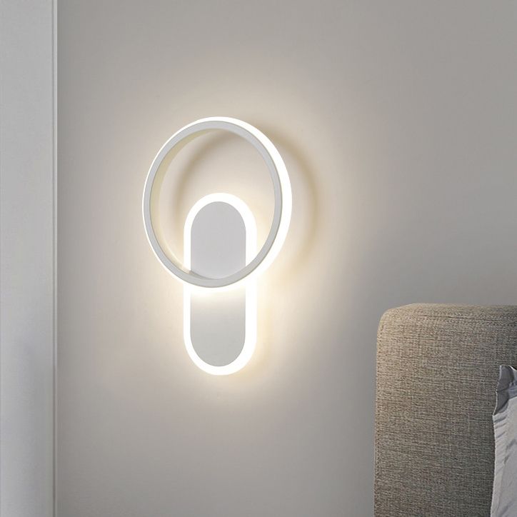 Single White Modernism Wall Mounted Sconce LED Statement Wall Light for Bedroom