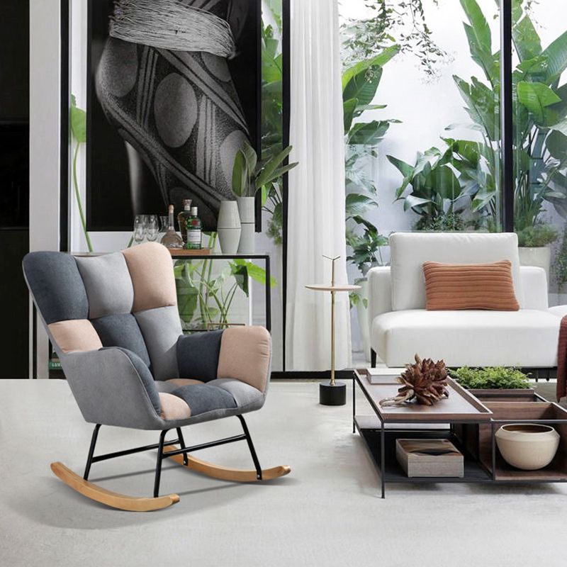 Modern Nursery Sofa Rocking Chair Indoor Rocking Chair with Ottoman