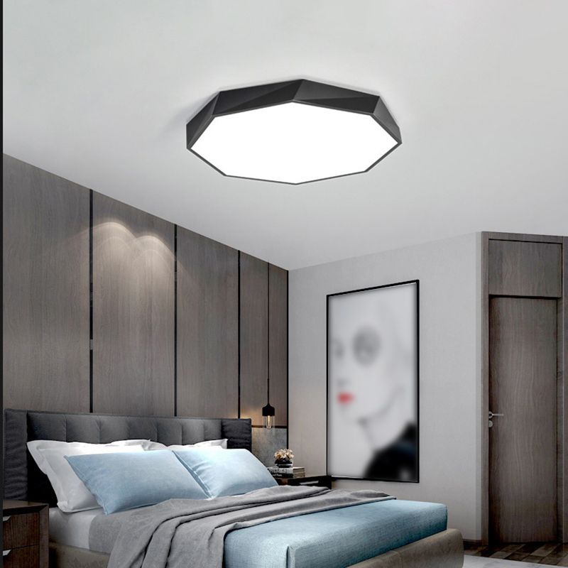 Accesorio de iluminación de techo de montaje empotrado nórdico de montaje empotrado de 1 luz de sombra redonda para dormitorio