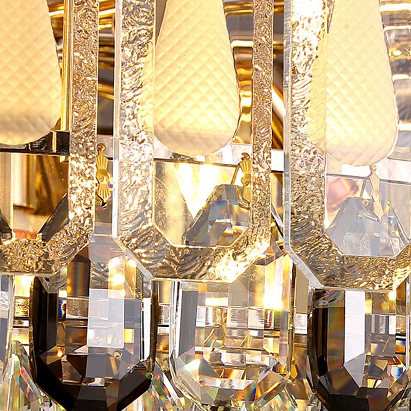 Lámparas de araña de cristal de lámparas colgantes de geometría de estilo contemporáneo en oro