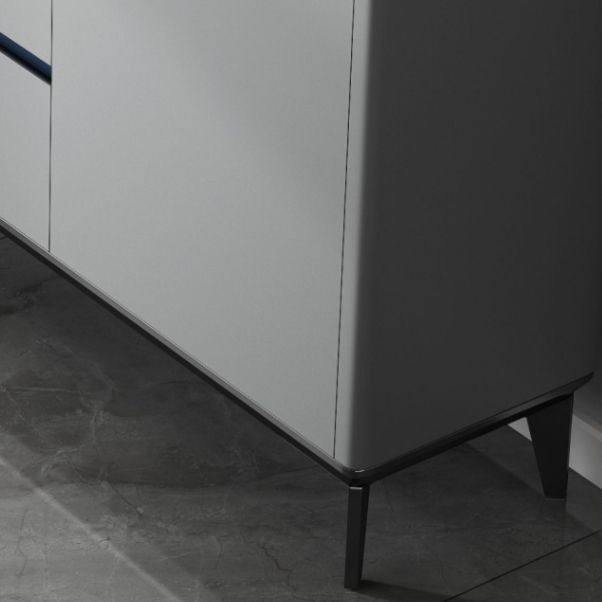 Modern 3-Drawer Sideboard Engineered Wood Cabinets Credenza with Stone Countertop