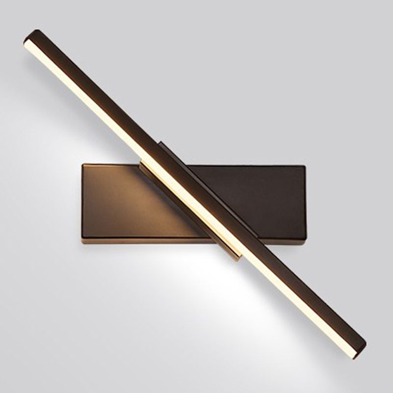 Iluminación de pared de metal de forma lineal iluminación moderna de montura de pared de 1 luces