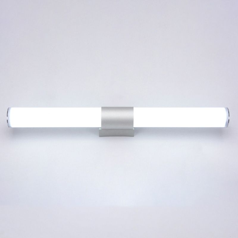 Éclairage mural contemporain en acrylique argenté Éclairage mural linéaire à 1 lumière pour salle de bain