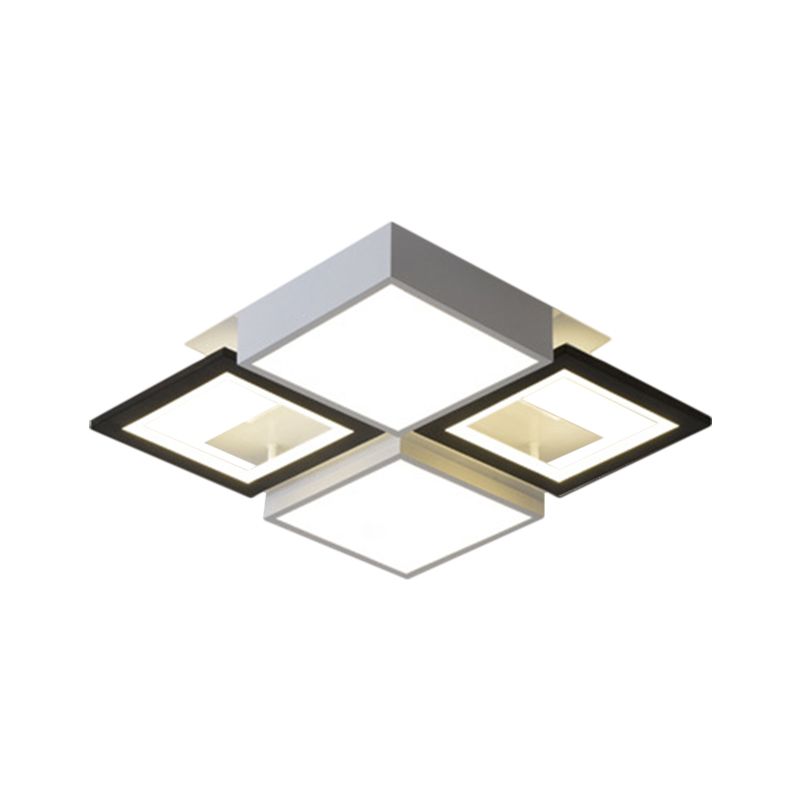 Lampada da soffitto quadrata nera integrata modernista da 18"/23,5" ampio LED acrilico con montaggio ad incasso in luce calda/bianca