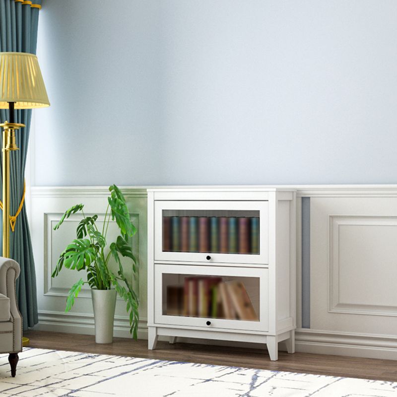 Manufactured Wood Standard Bookcase Vertical Bookcase with Glass Doors