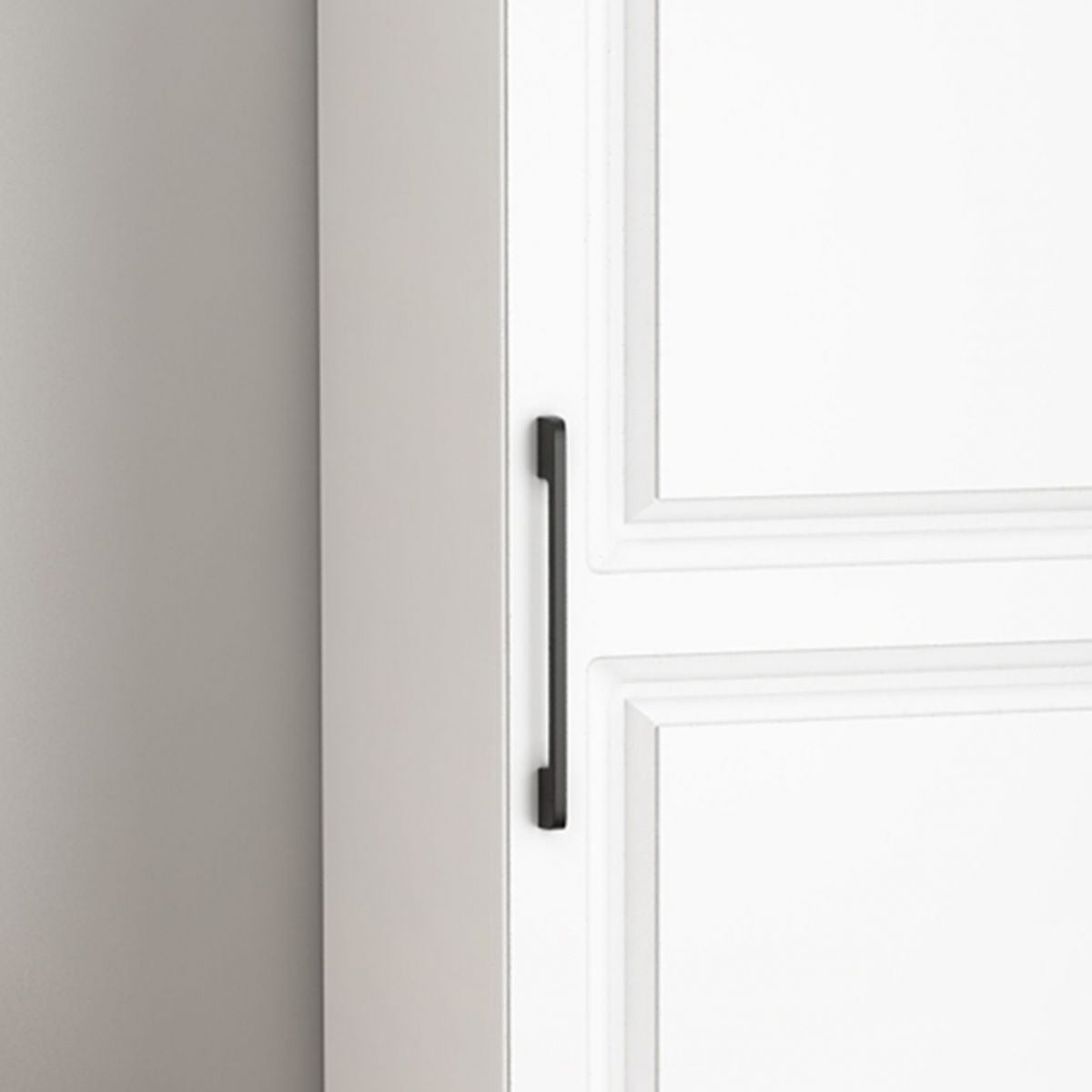 Manufactured Wood Kids Closet Contemporary White Armoire Cabinet