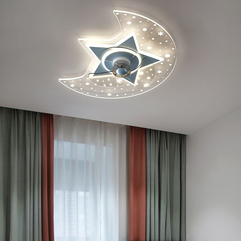 Mondform Metall Deckenlüfter Kid Style 3 Lichter Deckenventilator Lampe