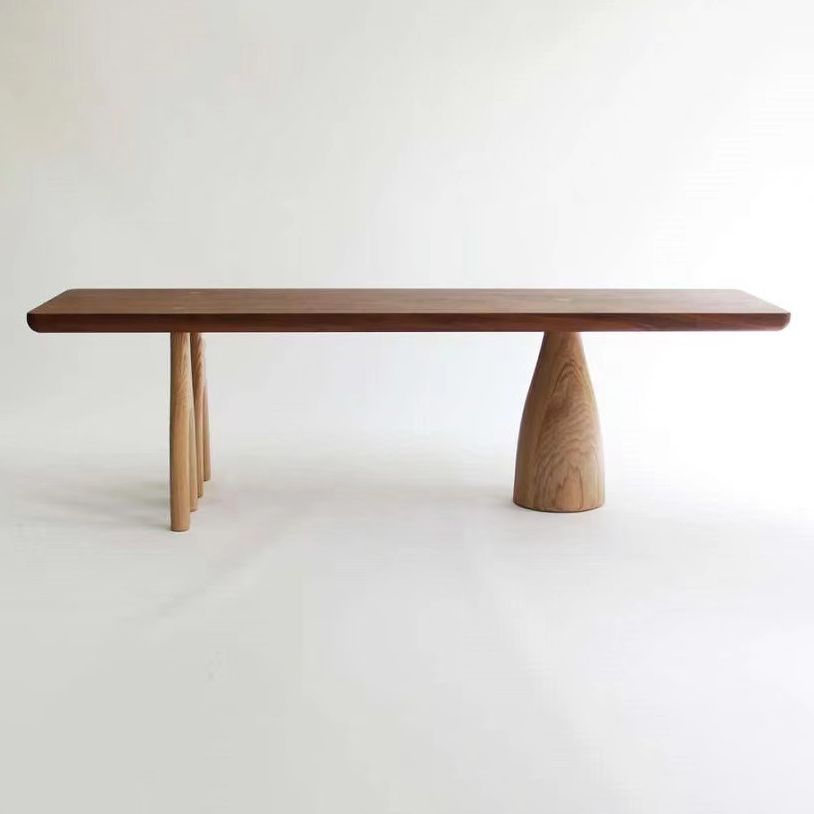 Pine Solid Wood Rectangle Table Modern Dining Table with 3 Legs for Restaurant