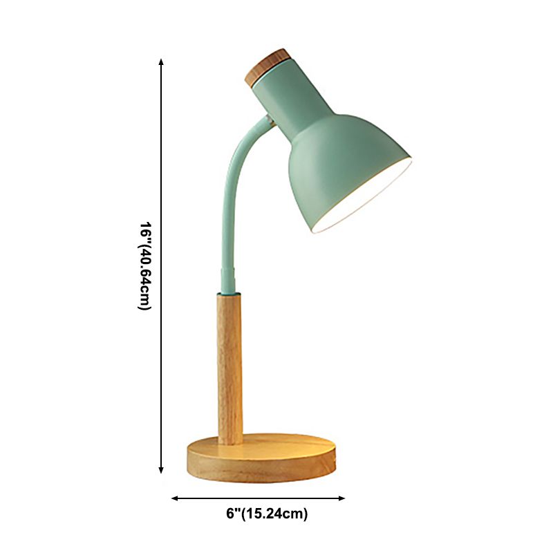 Macaroon Style Night Table Lamps Bell 1-Light Nightstand Lights with Metal Shade for Bedroom