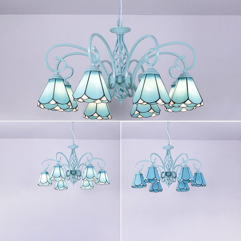 Arte artesanal multicolor lámparas de lámparas de lámpara de lámpara de desplazamiento candelabro mediterráneo