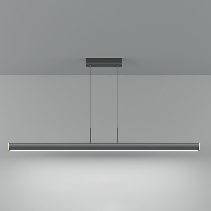 Linear Contemporary Style Island Light Long Strip Kitchen Bar Lighting Fixture in Black