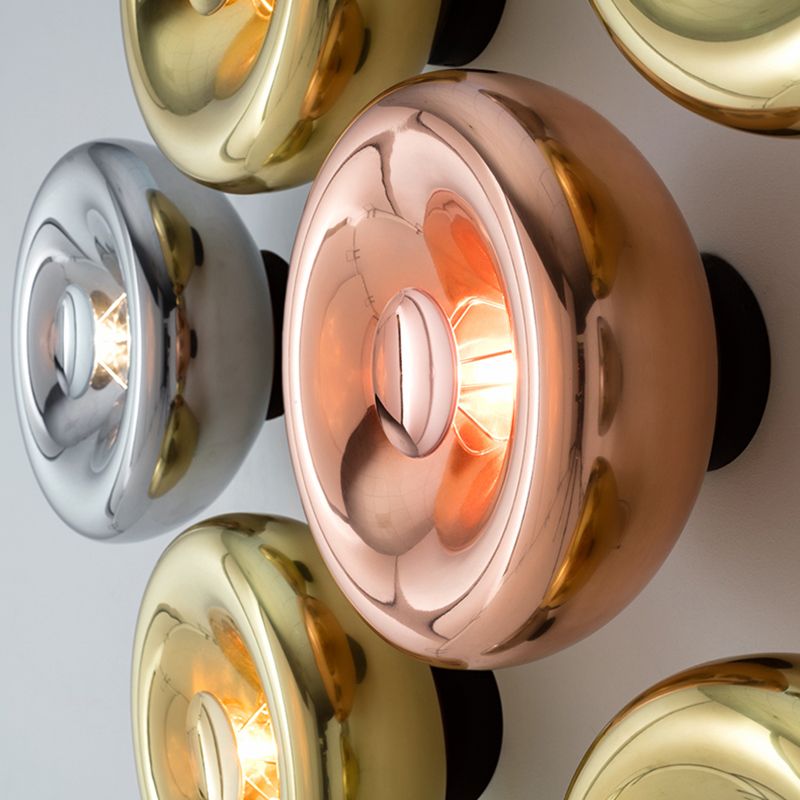 Circle Mouth-Blown Glass Wall Lamps 1-Light Contemporary Style Wall Mount Lamp