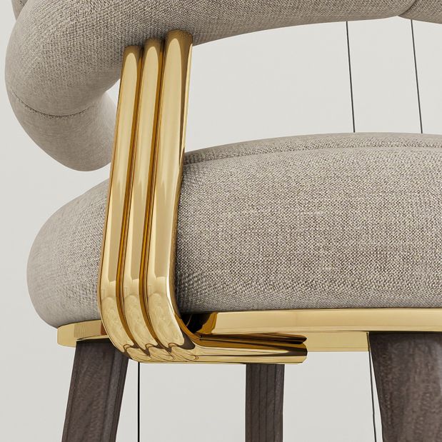 Glam Bar Stool Upholstered Backrest Counter Stool for Bristol