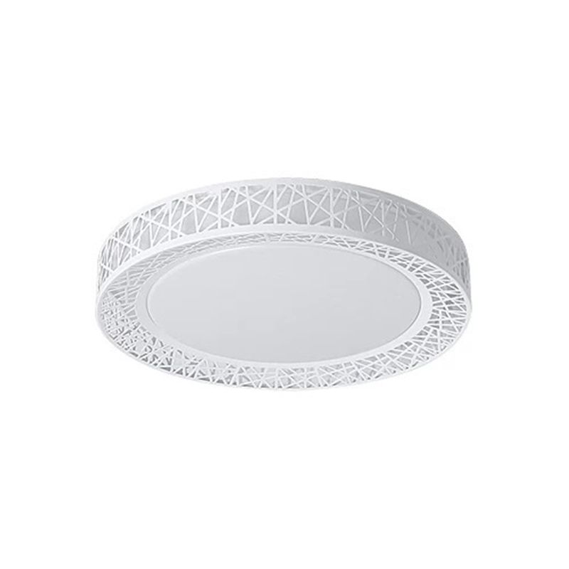 Plafoniera da incasso a LED da salotto, minimalista, bianca, con paralume in metallo rotondo/quadrato/rettangolare, luce calda/bianca