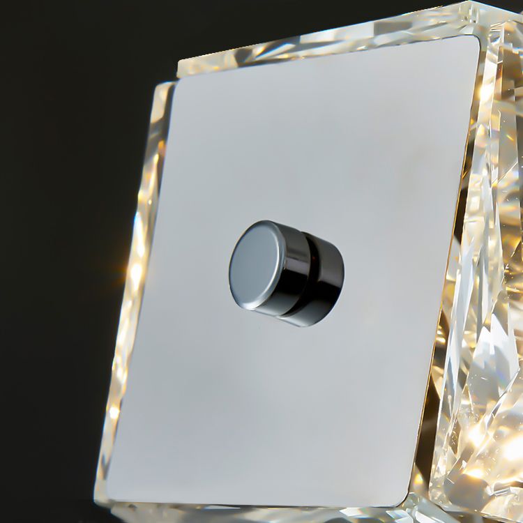 Minimalist Crystal Hanging Lamp, Luxury Linear Shade Island Pendant for Dining Room