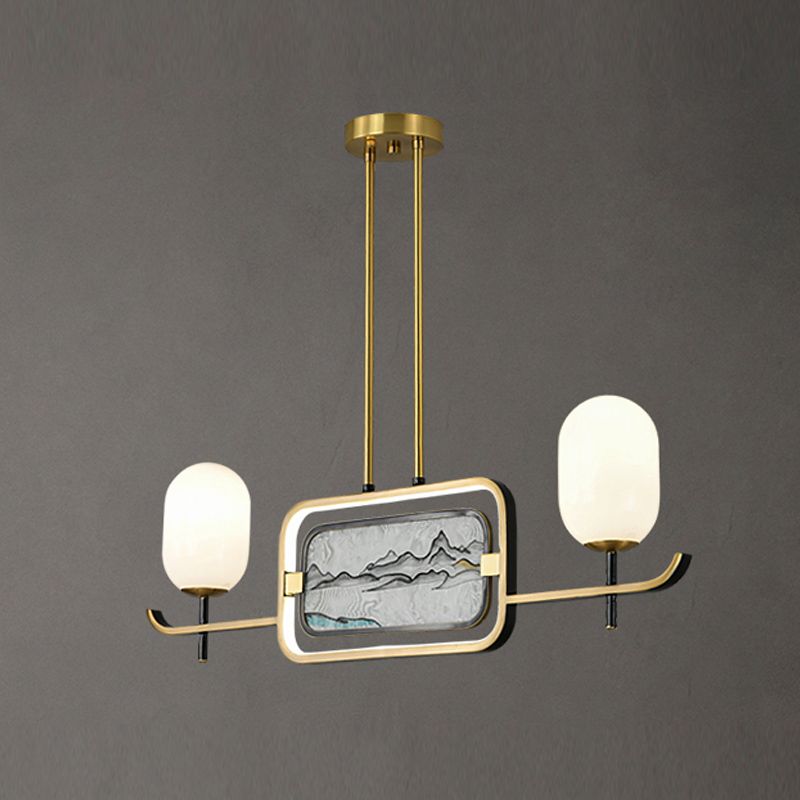 Accesorios de iluminación de la isla de cilindro modernos de vidrio 3 iluminación colgante de luz