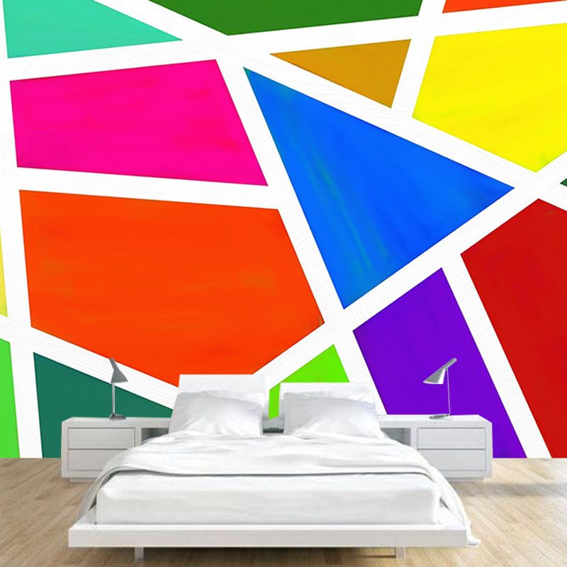 Illustration Stain Resistant Wall Mural Wallpaper Geometry Sitting Room Wall Mural
