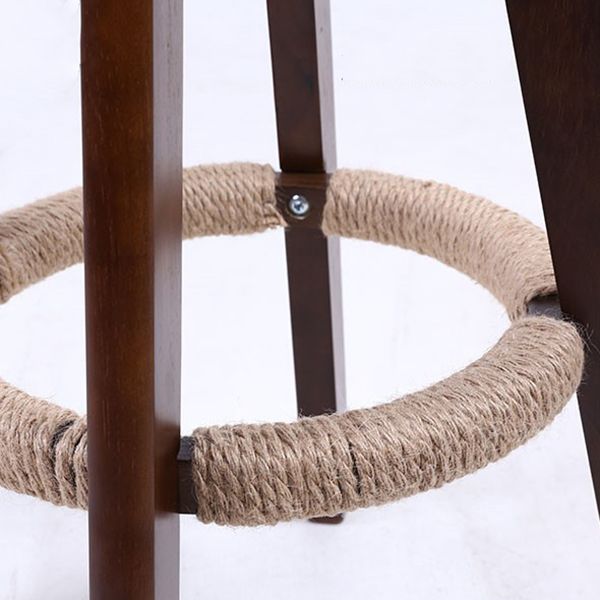 Modern Rotatable Backrest Counter Stool Wood Cafe Bar Stool with Leather Cushion and Pedal