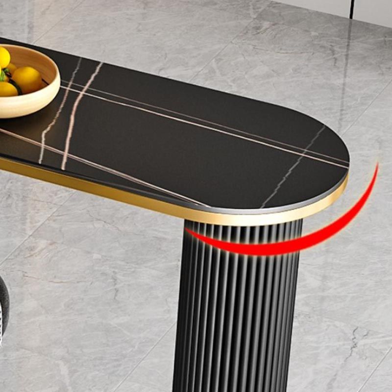 Glam Style Oval Stone Top Pub Table 42-inch Height Island Table