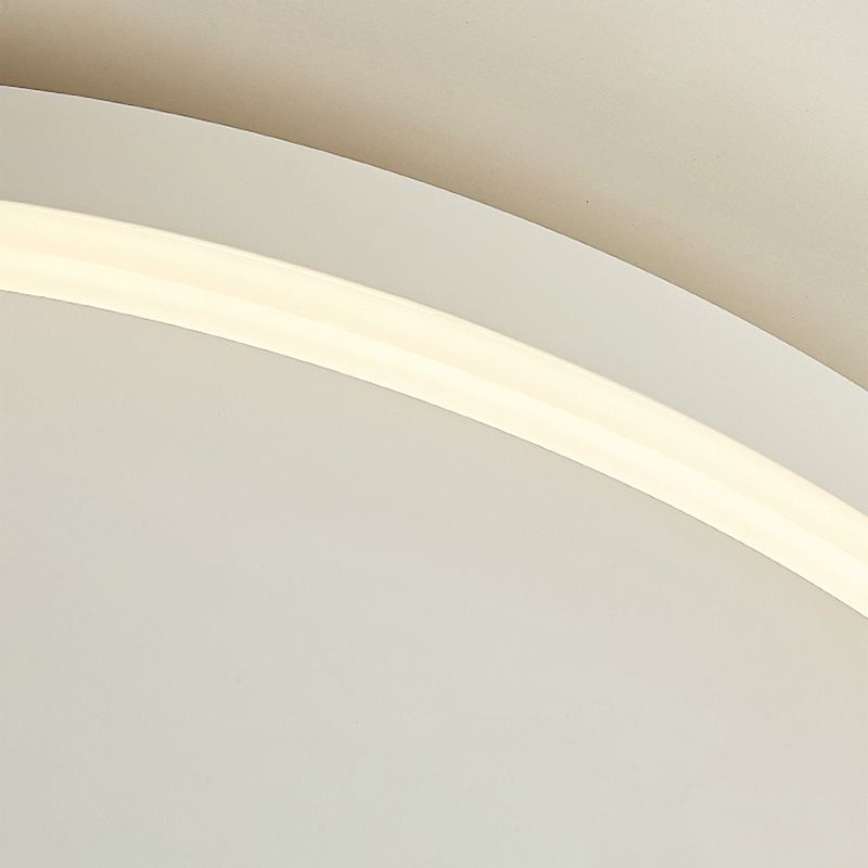 Round Shape Flush Mount Lighting Modern Flush Mount in White Finish