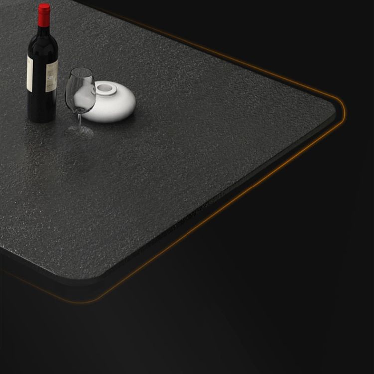 Modern Rectangle Dining Table for Home Black Stone Top Dinette Table