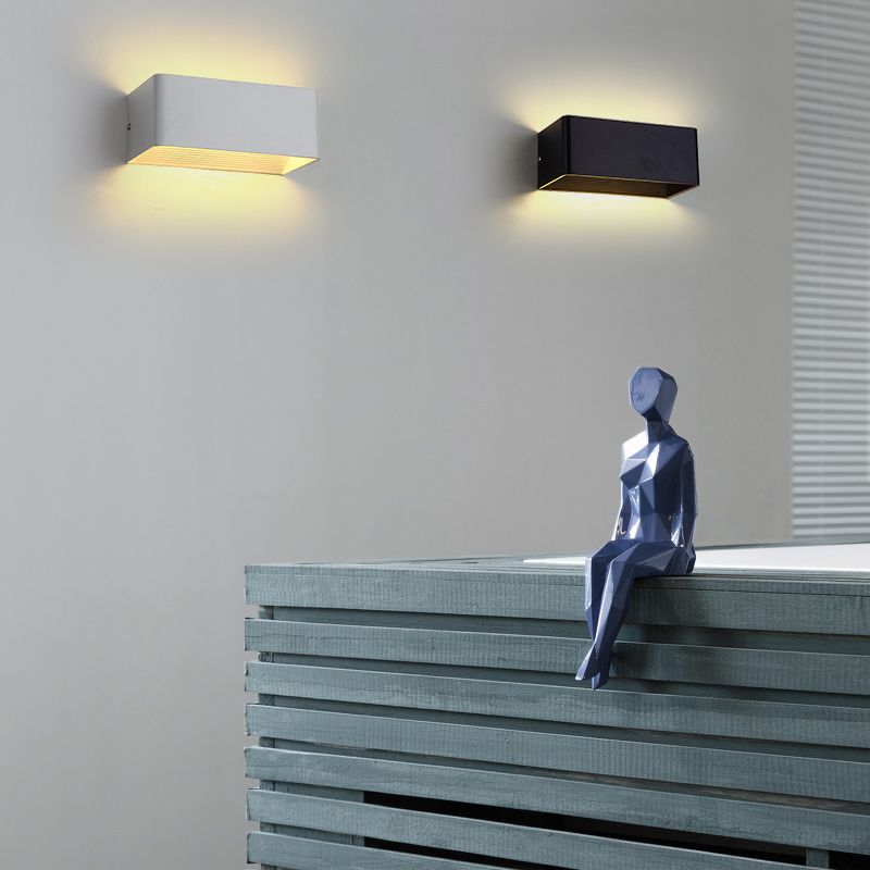 Rectangle Shape Metal Wall Light Modern Style 1 Light Wall Mounted Light Fixture