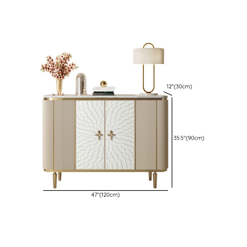 Modern Style Wooden Storage Sideboard Cabinet with Marble Top