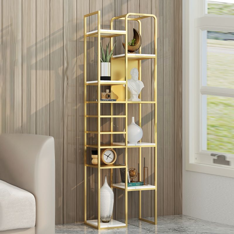 Glam Style Metal Bookshelf Open Etagere Shelf Bookcase for Home Office