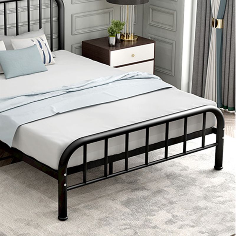 Modern Style Metal in Black/white Slatted Bed with Headboard