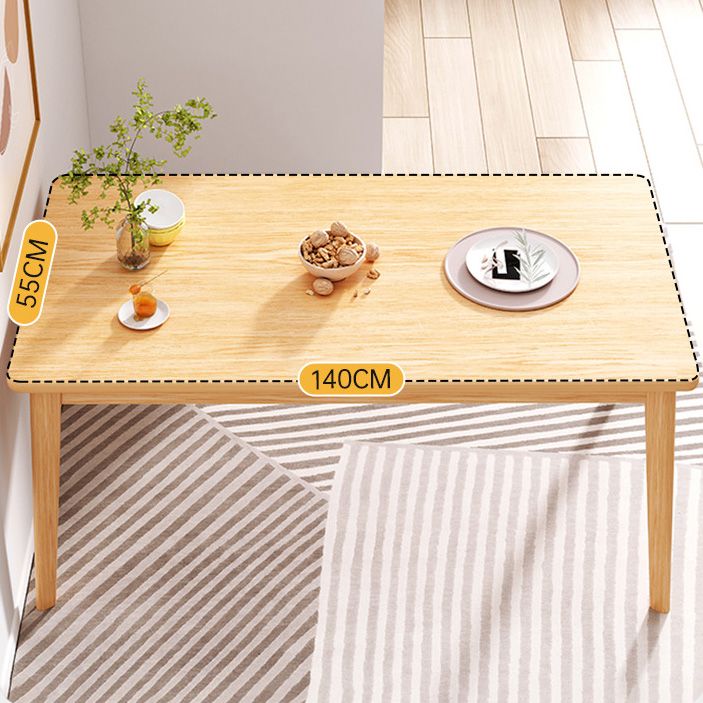 Solid Wood Contemporary Rectangle Table Wood Top Table for Kitchen