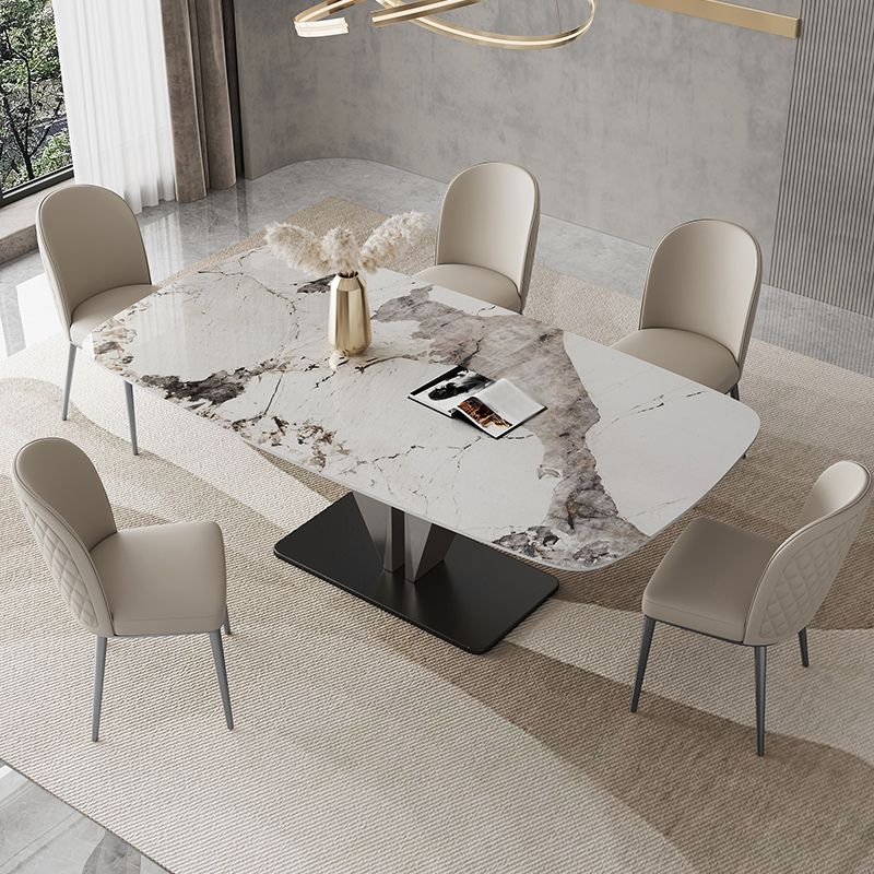 Designer Style Sintered Stone Dining Set Rectangle 1/3/4/6/7 Pieces Dining Room Table Set