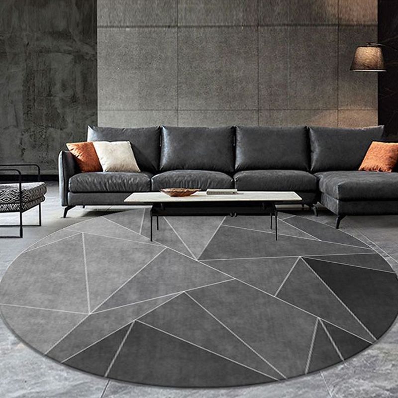 Minimalist 3D Effect Geometric Rug Multi Color Polyester Rug Machine Washable Stain Resistant Anti-Slip Rug for Drawing Room