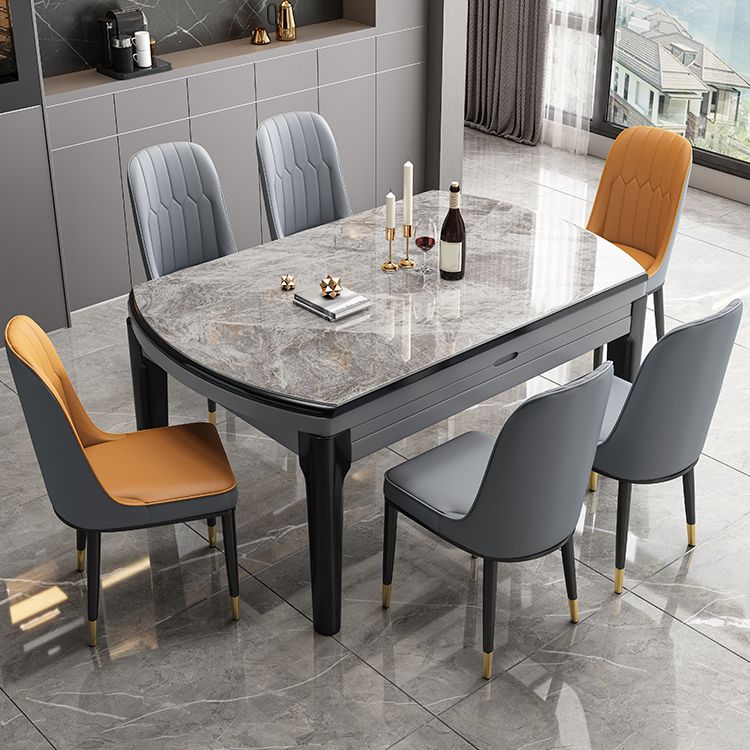 Modern Style Stone Furniture 7/9 Pcs 4 Legs Table with Armless Chair