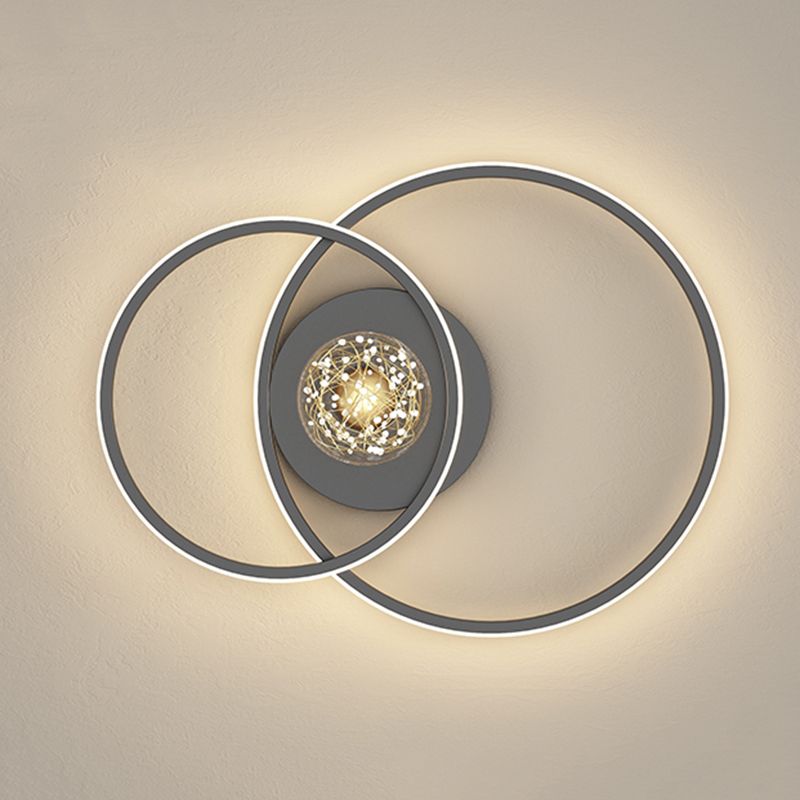 1-Light LED Metal Flush Mount Light Contemporary Slim Flush Ceiling Light for Bedroom